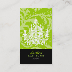 PixDezines pavo+white chandelier/DIY background Business Card