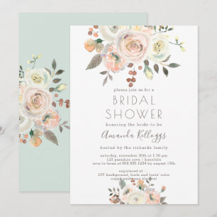 PixDezines Peaches+Cream Bridal Shower Watercolor Invitation