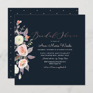 PixDezines Peaches+Cream Watercolor Bridal Shower Invitation