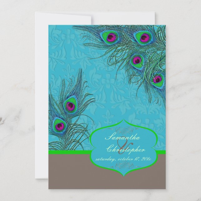 PixDezines Peacock Charm Invitation (Front)