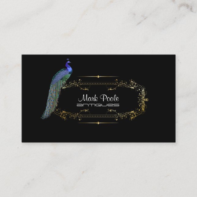 PixDezines peacock diy background/filigree swirls Business Card (Front)