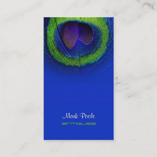 PixDezines Peacock eye/cobalt+emerald Business Card (Front)