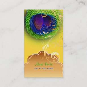 PixDezines Peacock eye+filigree swirls Business Card