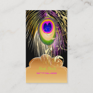 PixDezines Peacock eye+filigree swirls Business Card