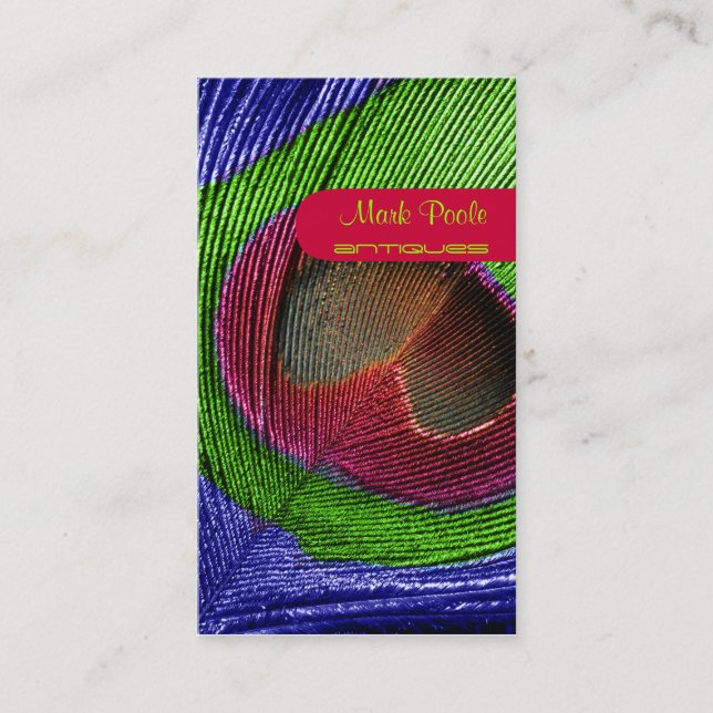 PixDezines peacock feather Business Card (Front)