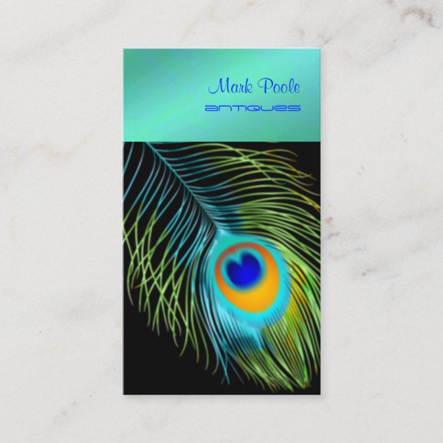 PixDezines peacock feather Business Card (Front)