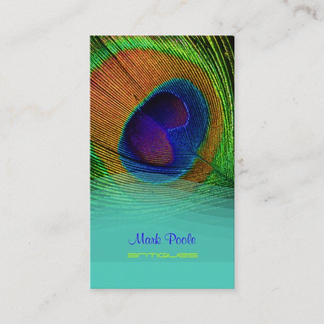 PixDezines Peacock feather Business Card (Front)