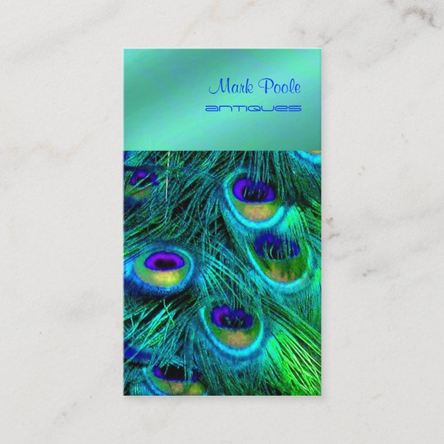 PixDezines Peacock feather Business Card (Front)