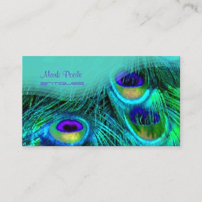 PixDezines Peacock feather business cards (Front)