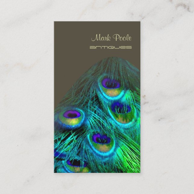 PixDezines peacock feather/psychedelic Business Card (Front)