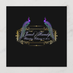 PixDezines Peacock, filigree+swirls/DIY colour Invitation