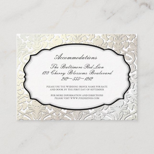 PixDezines pearl flora damask/accommodations Enclosure Card (Front)