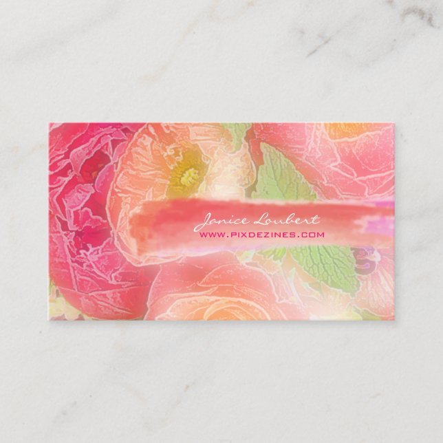 PixDezines peonies bouquets/diy background Business Card (Front)