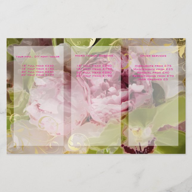 PixDezines Peonies/Green Cymbidium Bouquets Flyer (Front)