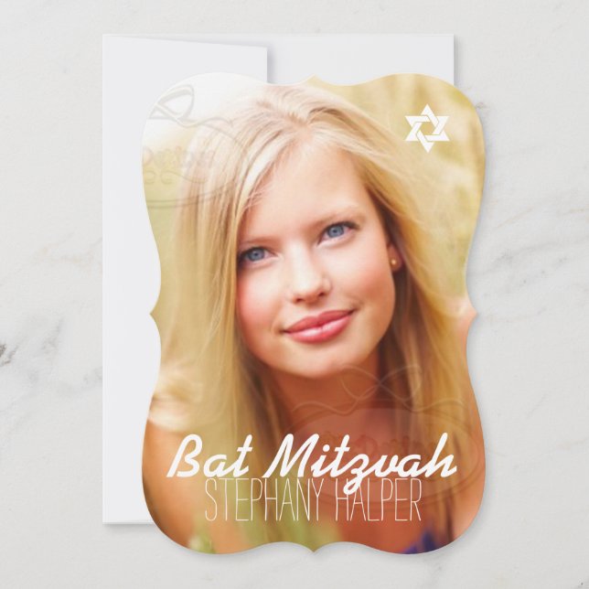 PixDezines photo mitzvah/diy colour Invitation (Front)