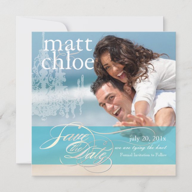 PixDezines Photo Save Date, DIY custom colour Save The Date (Front)