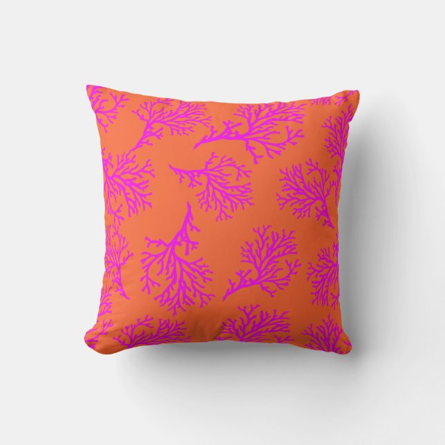 PixDezines pink coral/diy background Cushion (Front)