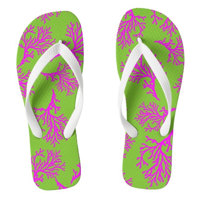 PixDezines pink corals/DIY colours Jandals (Footbed)
