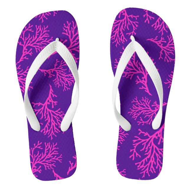 PixDezines pink corals/DIY colours Jandals (Footbed)