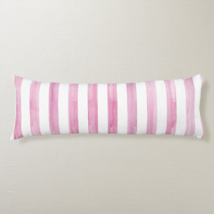 PixDezines Pink Digital Watercolor/Adj. Stripes Body Cushion
