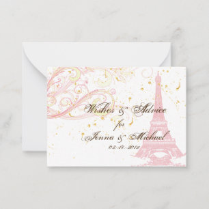 PixDezines PINK EIFFEL TOWER+WISHES+ADVICE Advice Card
