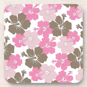 PixDezines pink hibiscus/diy background Coaster