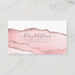 PixDezines Pink Muave Watercolor Agate Business Card