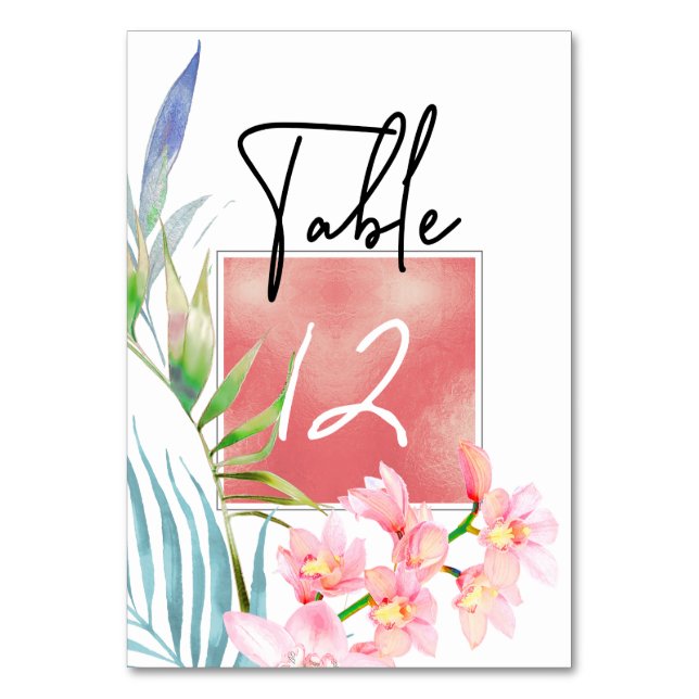 PixDezines Pink Orchid Table Nos. Number (Back)