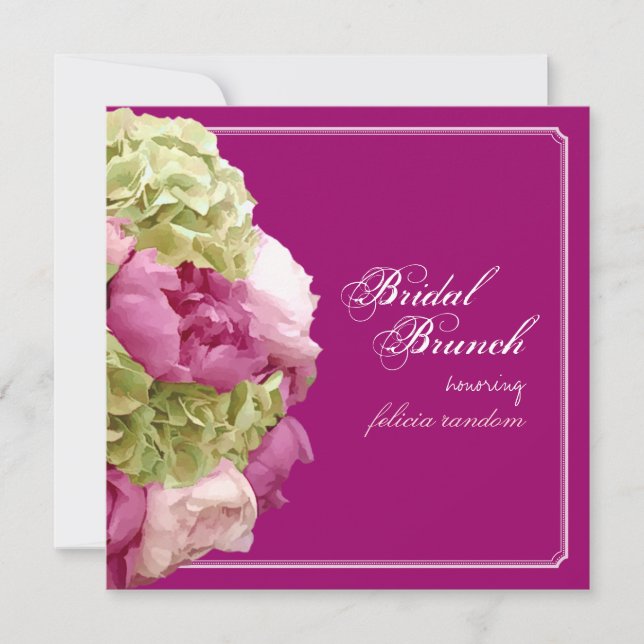 PixDezines pink peonies/hydrangeas/diy event Invitation (Front)