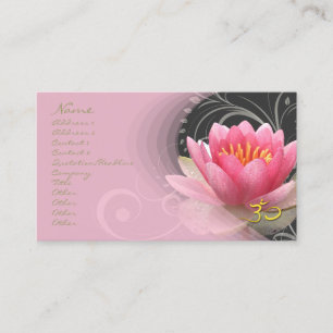 PixDezines pink water lily + pearly swirls Business Card