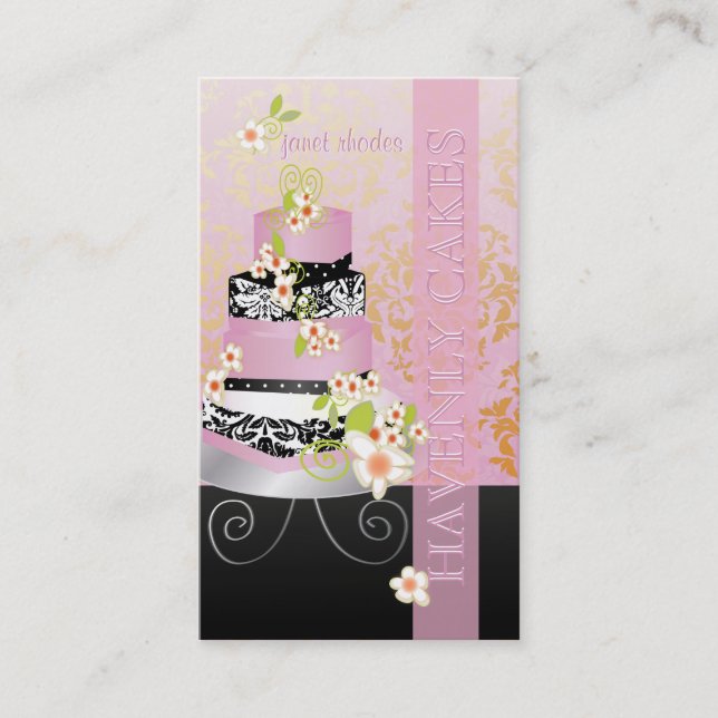 PixDezines pink wedding cake/Bakery/diy colour Business Card (Front)