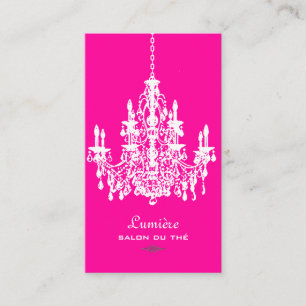 PixDezines Pink+White Chandelier/DIY background Business Card