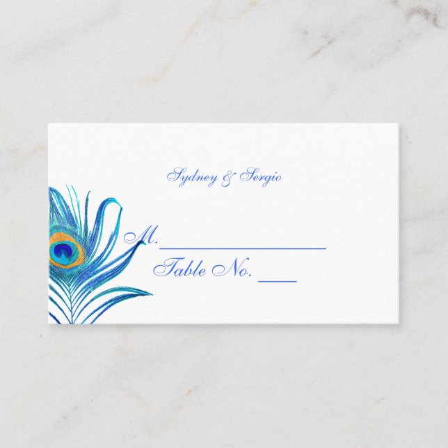 PixDezines place cards/peacock feather Card (Front)