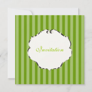 PixDezines plain stripes/diy colour/green Invitation