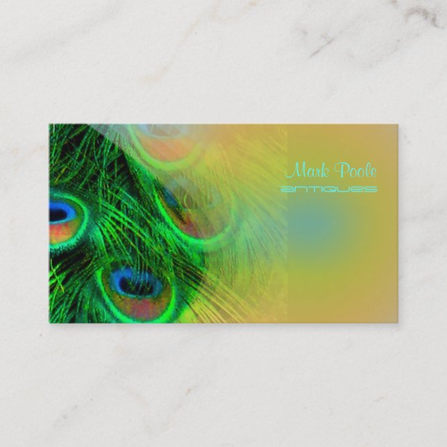 PixDezines Psychedelic Peacock, Customise It! Business Card (Front)