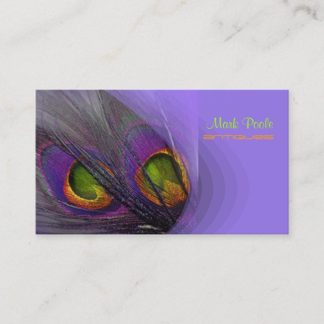 PixDezines Psychedelic Peacock, Customise It! Business Card (Front)
