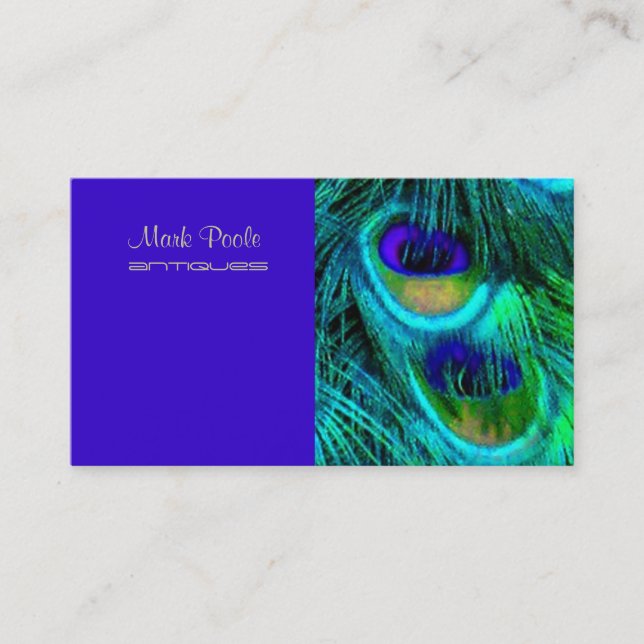 PixDezines Psychedelic Peacock, Customise It! Business Card (Front)