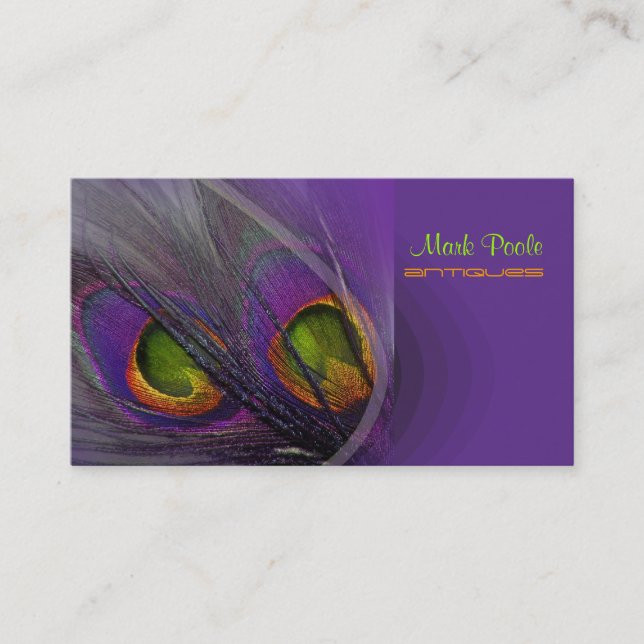 PixDezines Psychedelic Peacock, Customise It! Business Card (Front)