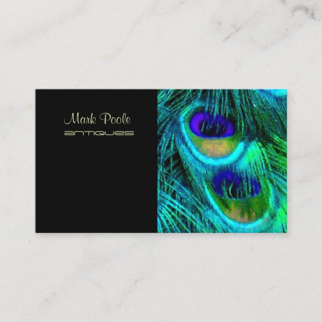 PixDezines Psychedelic Peacock, Customise It! Business Card (Front)