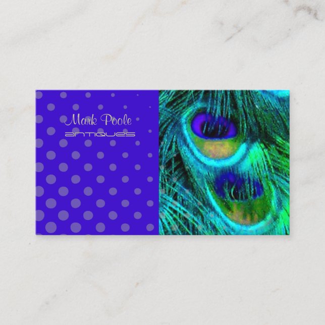 PixDezines Psychedelic Peacock, Customise It! Business Card (Front)