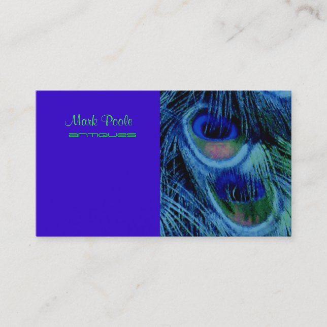 PixDezines Psychedelic Peacock, Customise It! Business Card (Front)