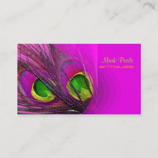 PixDezines Psychedelic Peacock, Customise It! Business Card (Front)