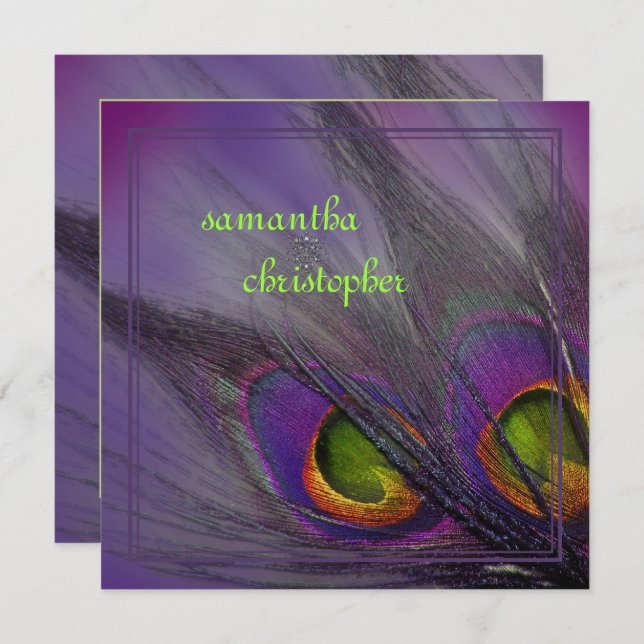 PixDezines Psychedelic Peacock, Customise It! Invitation (Front/Back)