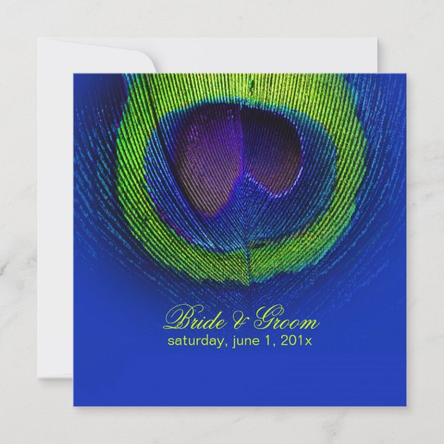 PixDezines psychedelic peacock eye/cobalt blue Invitation (Front)