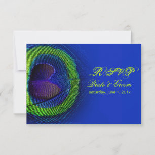 PixDezines psychedelic peacock eye/cobalt blue RSVP Card