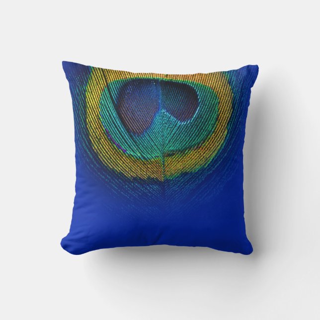 PixDezines psychedelic peacock eye/cobalt+red Cushion (Front)