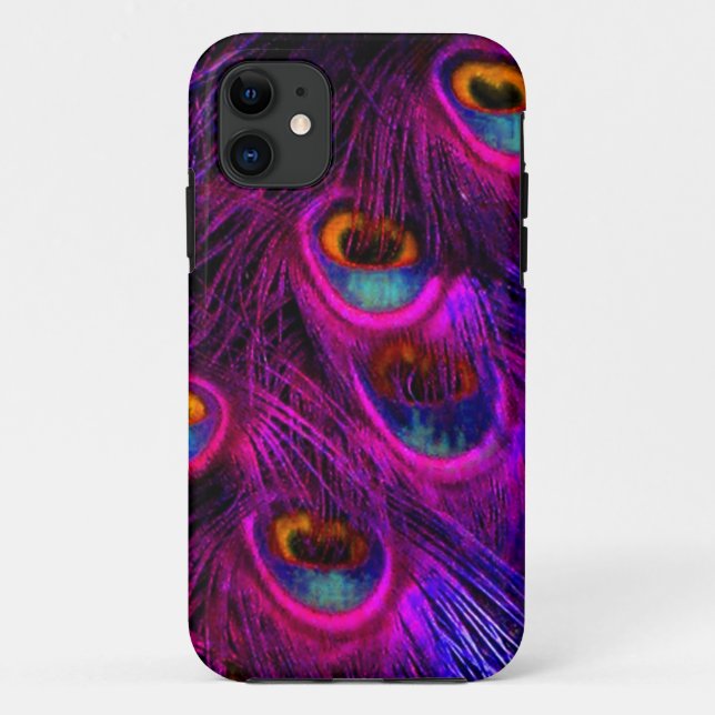 PixDezines Psychedelic Peacock, hot pink Case-Mate iPhone Case (Back)