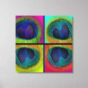PixDezines Psychedelic Peacock, pop art on canvas Print
