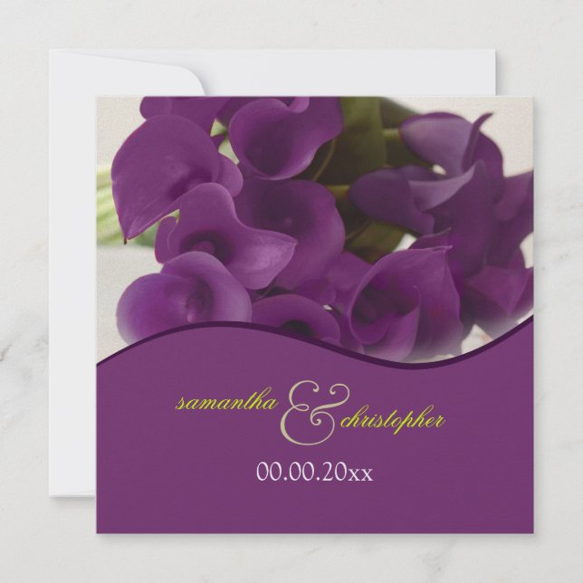 PixDezines purple calla lilies/diy Invitation (Front)