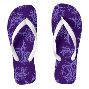 PixDezines purple corals/DIY colours Jandals